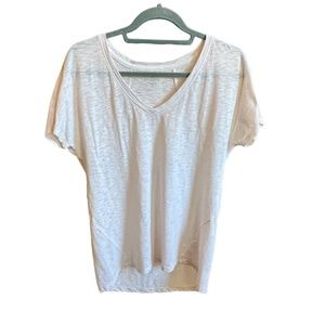Athleta Very Light Pink V-Neck Short Sleeve T-shirt Womens Size Small